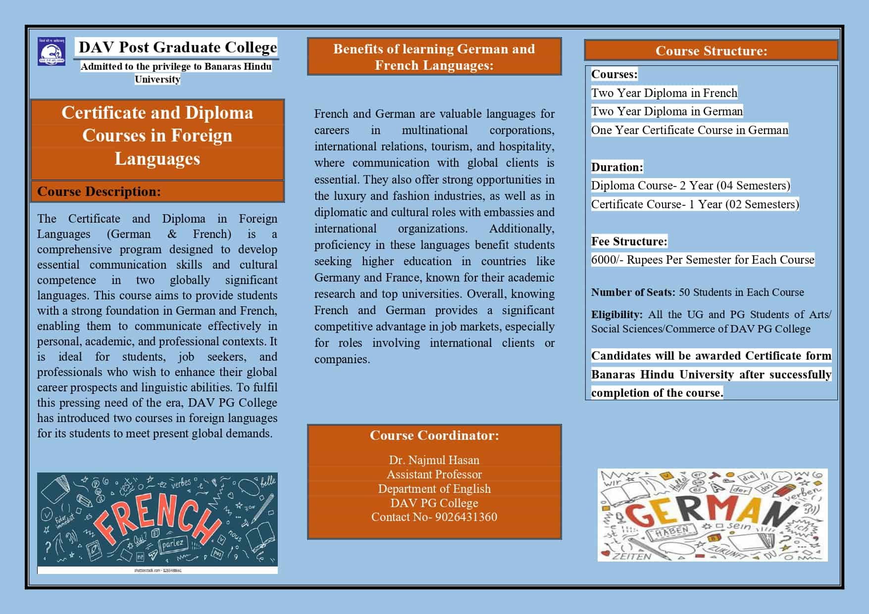 Brochure Foreign languages